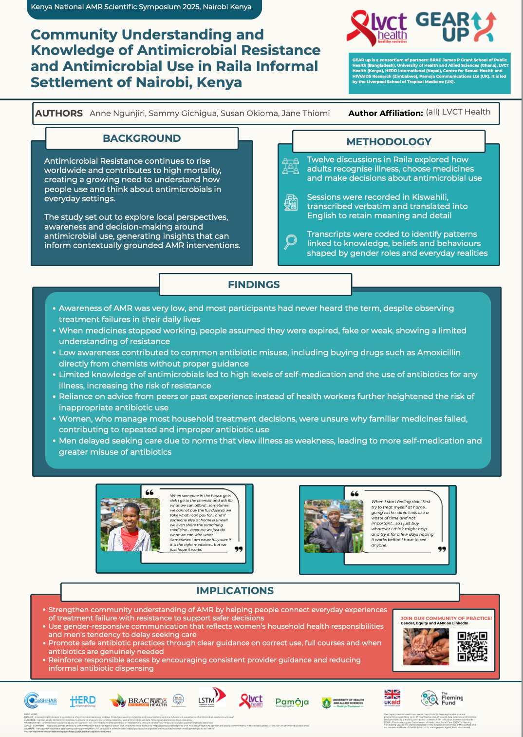 Community Understanding and Knowledge of Antimicrobial Resistance and Antimicrobial Use in Raila Informal Settlement of Nairobi, Kenya