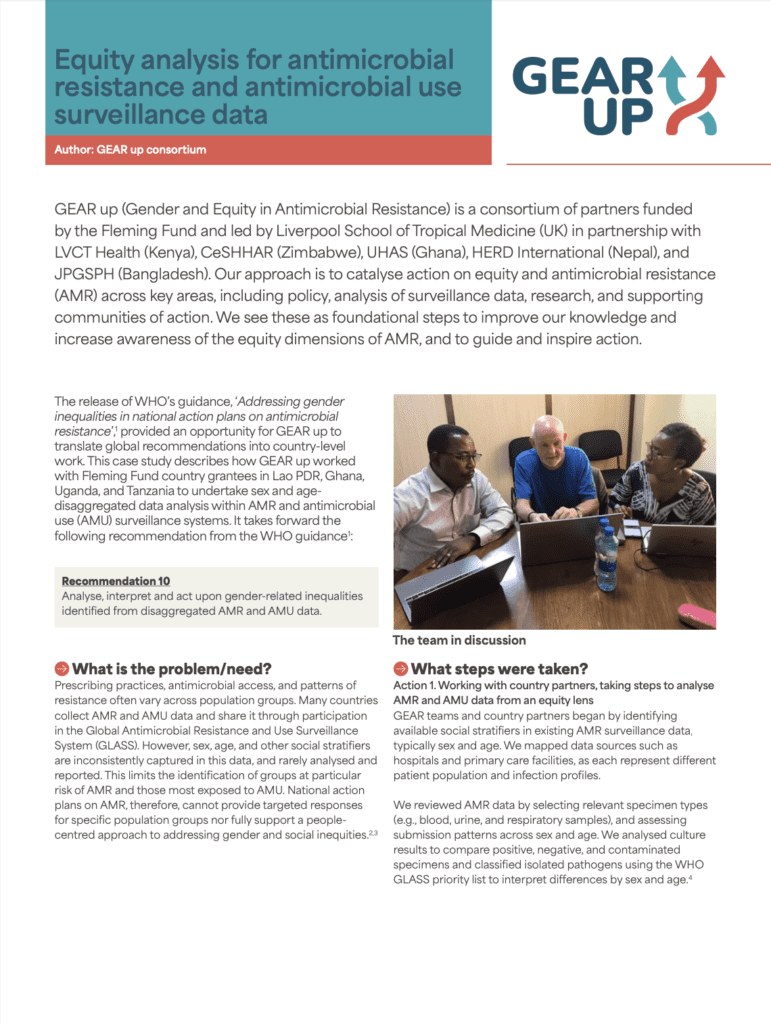 Equity analysis for antimicrobial resistance and antimicrobial use surveillance data
